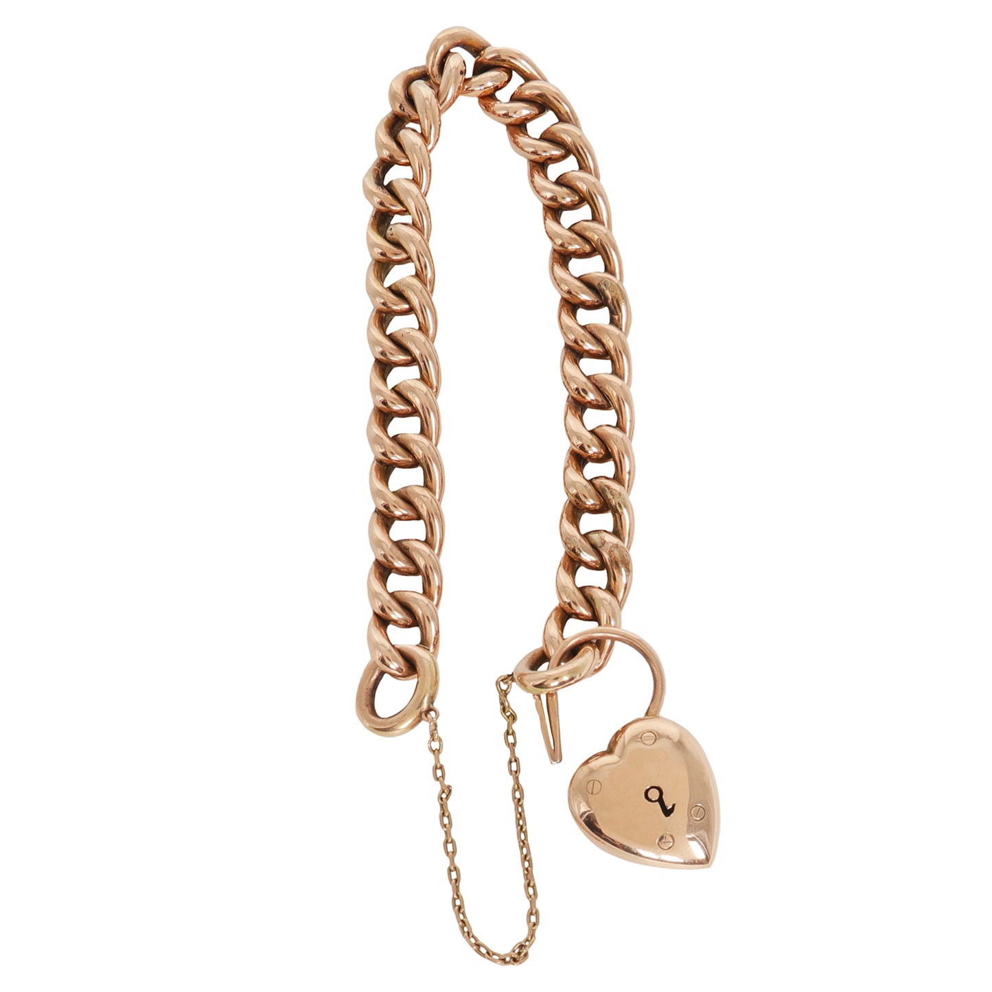 Domed Gold Heart Bracelet