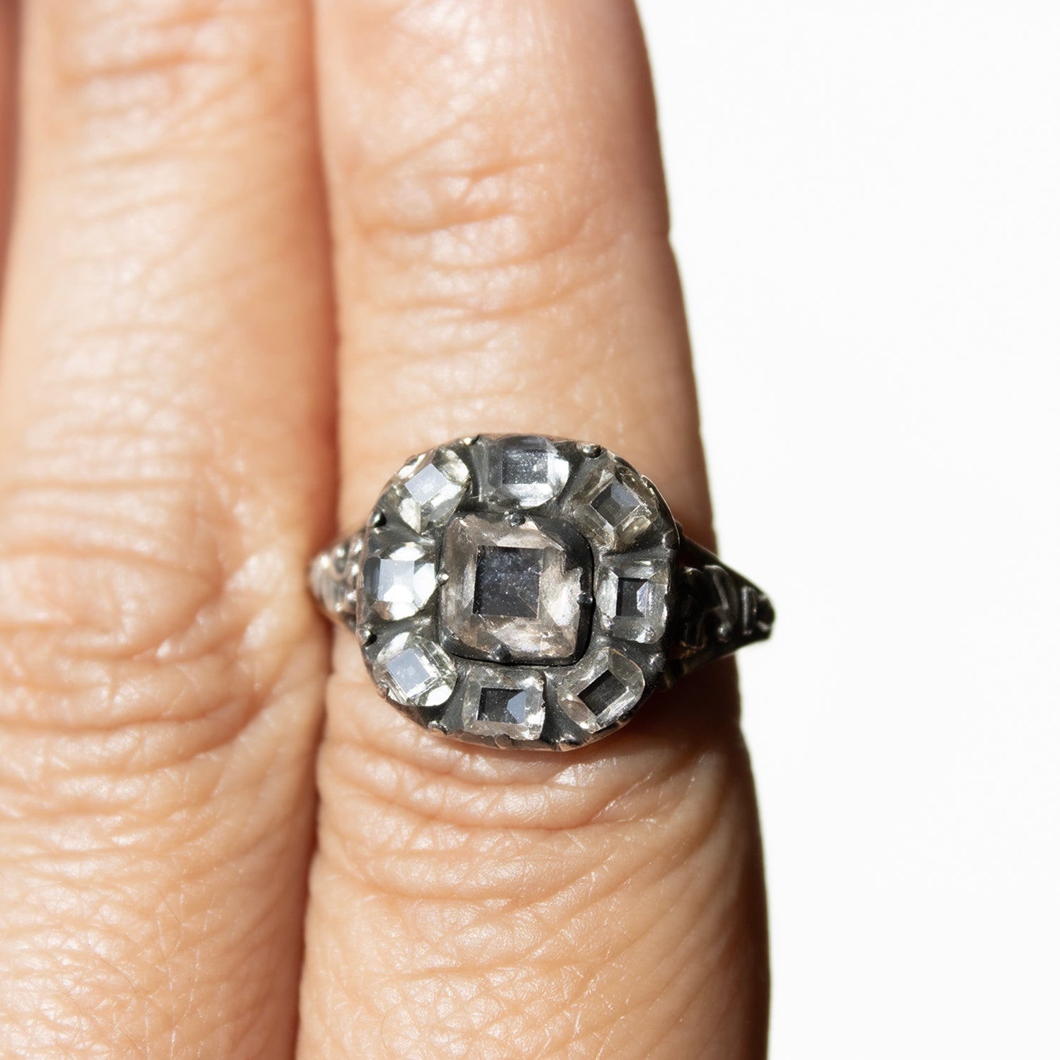 Georgian Italian Diamond Cluster Ring