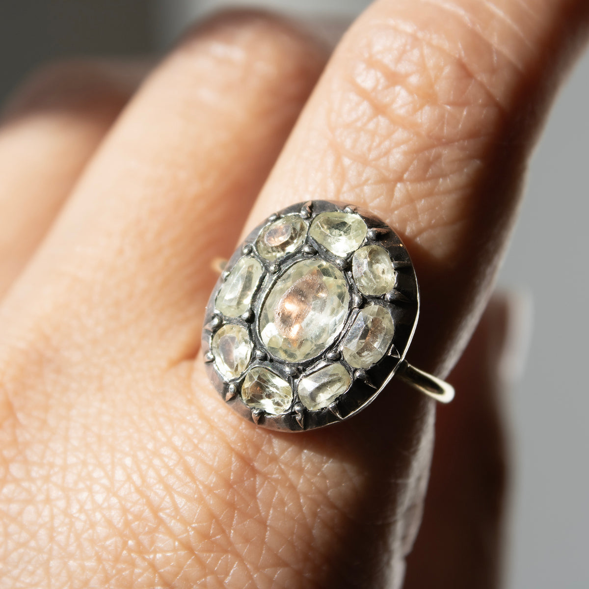 Portuguese Chrysolite Cluster Ring