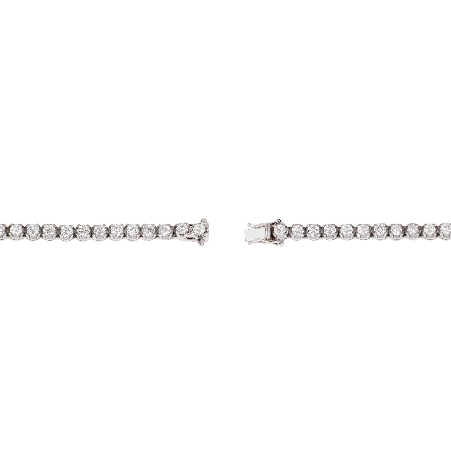 Vintage diamond tennis necklace on a white background