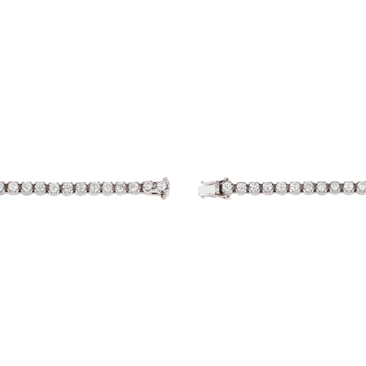 Vintage diamond tennis necklace on a white background