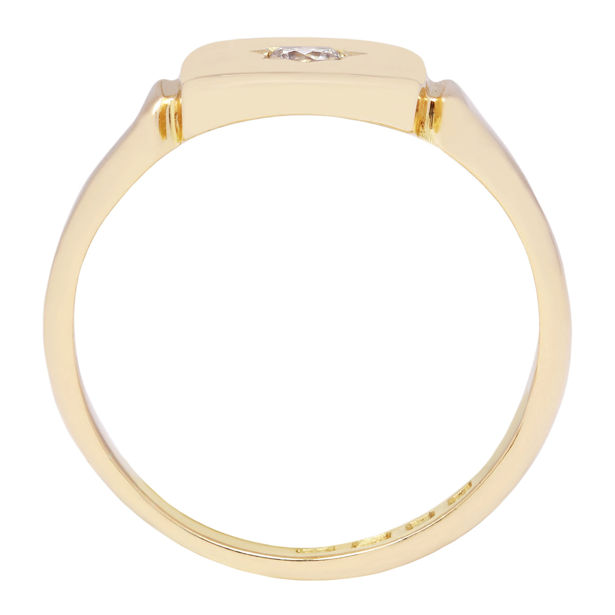 Antique - Gold ring with a diamond on a white background