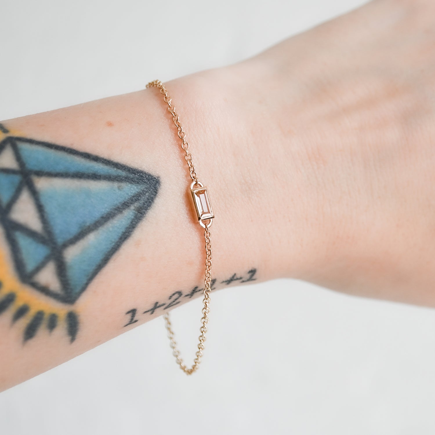 Topaz Baguette Cable Bracelet
