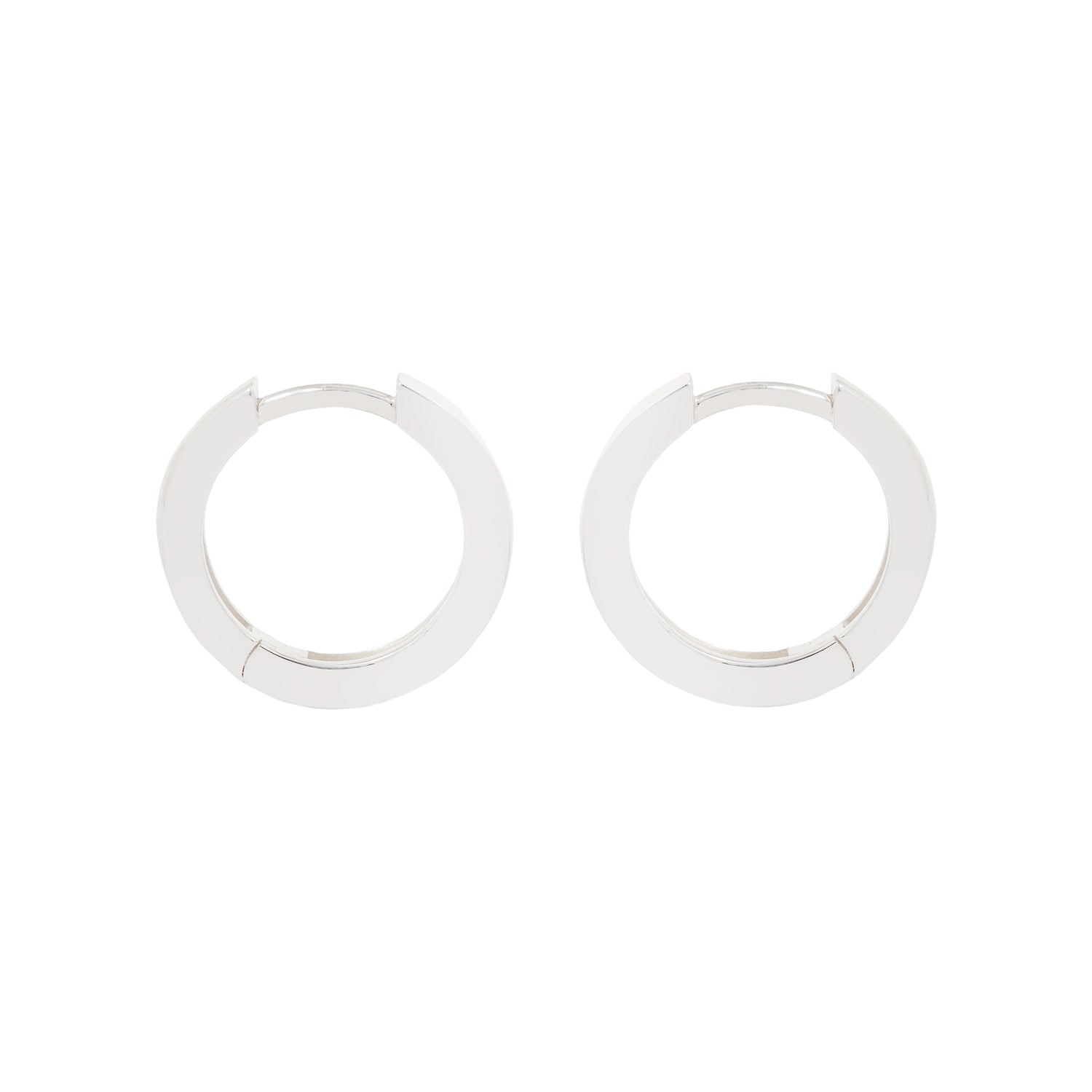 Large Silver Huggie Hoops