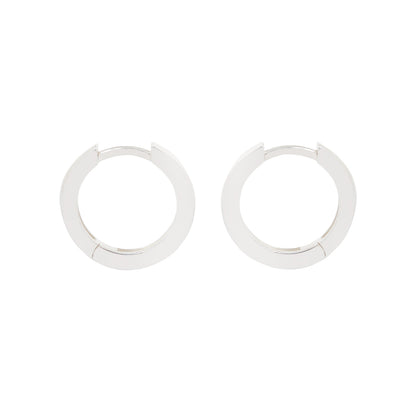 Large Silver Huggie Hoops