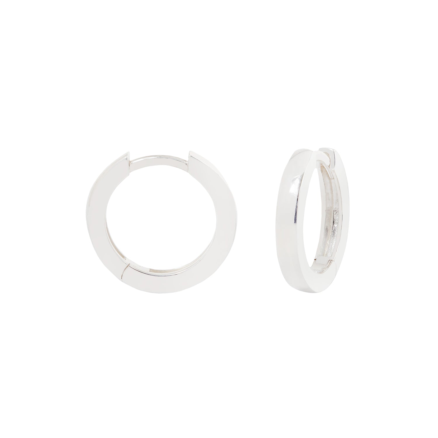 Large Silver Huggie Hoops