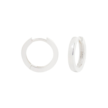 Large Silver Huggie Hoops