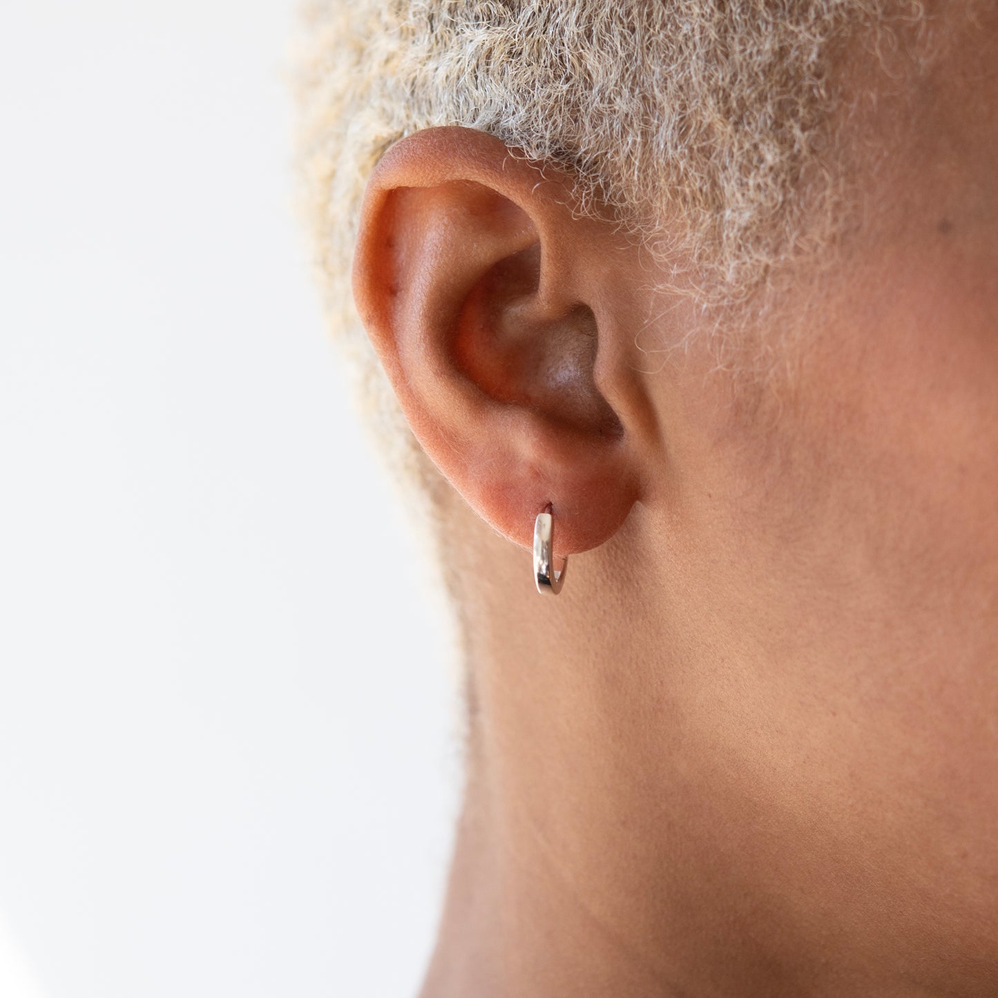 Large Silver Huggie Hoops
