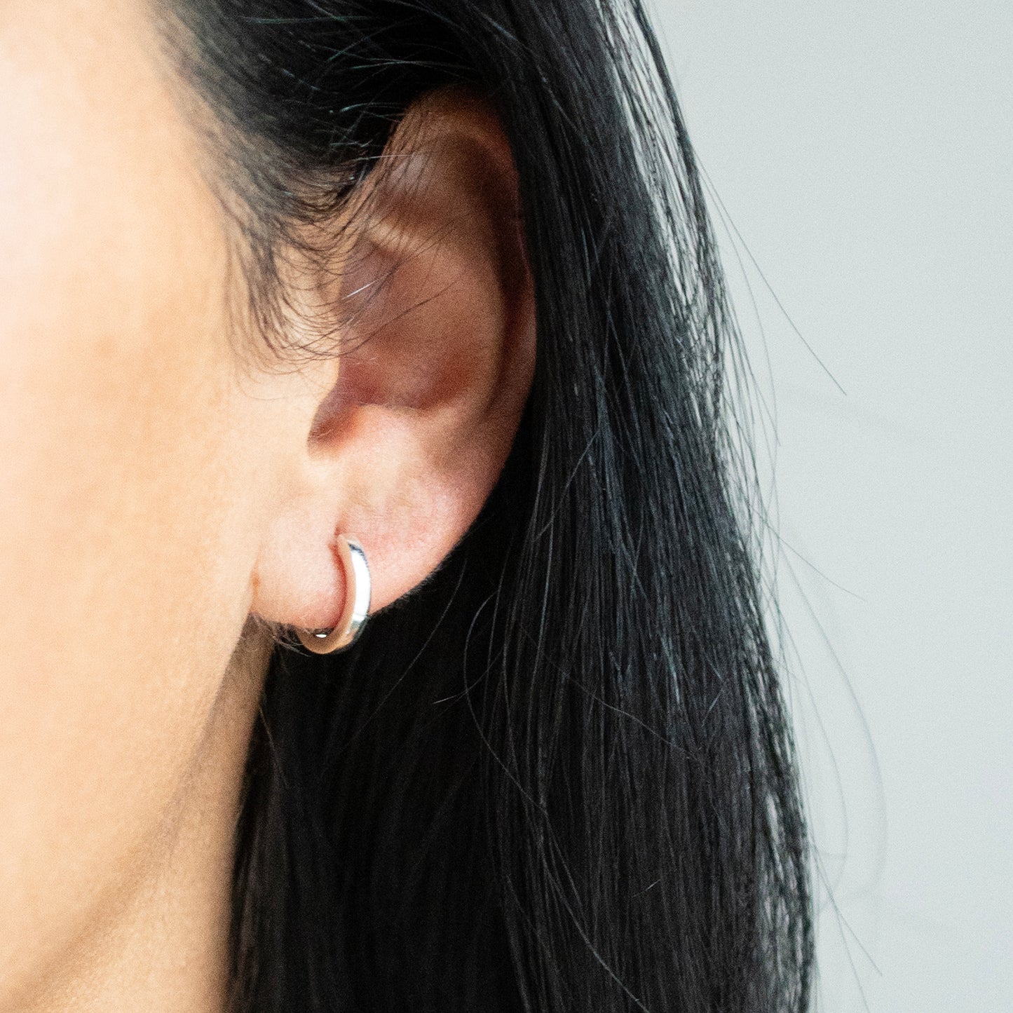 Large Silver Huggie Hoops