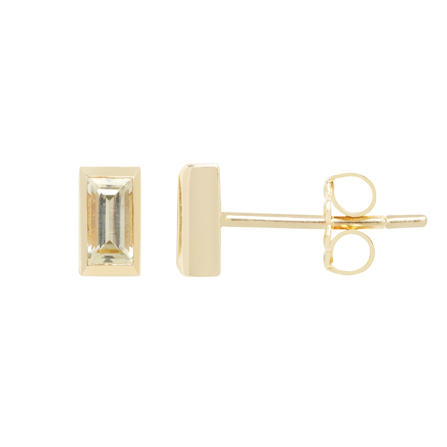Topaz Baguette Studs