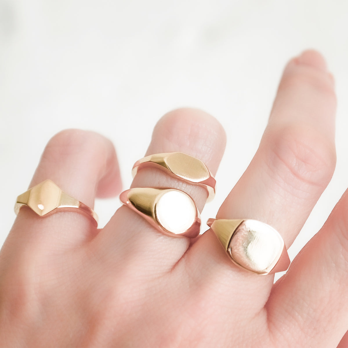 Round Gold Signet Ring