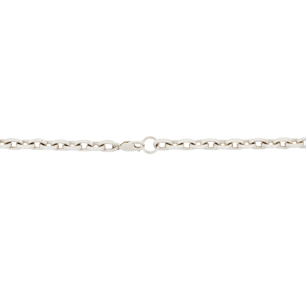 Silver Faceted Link Chain Necklace