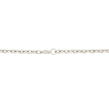 Silver Faceted Link Chain Necklace