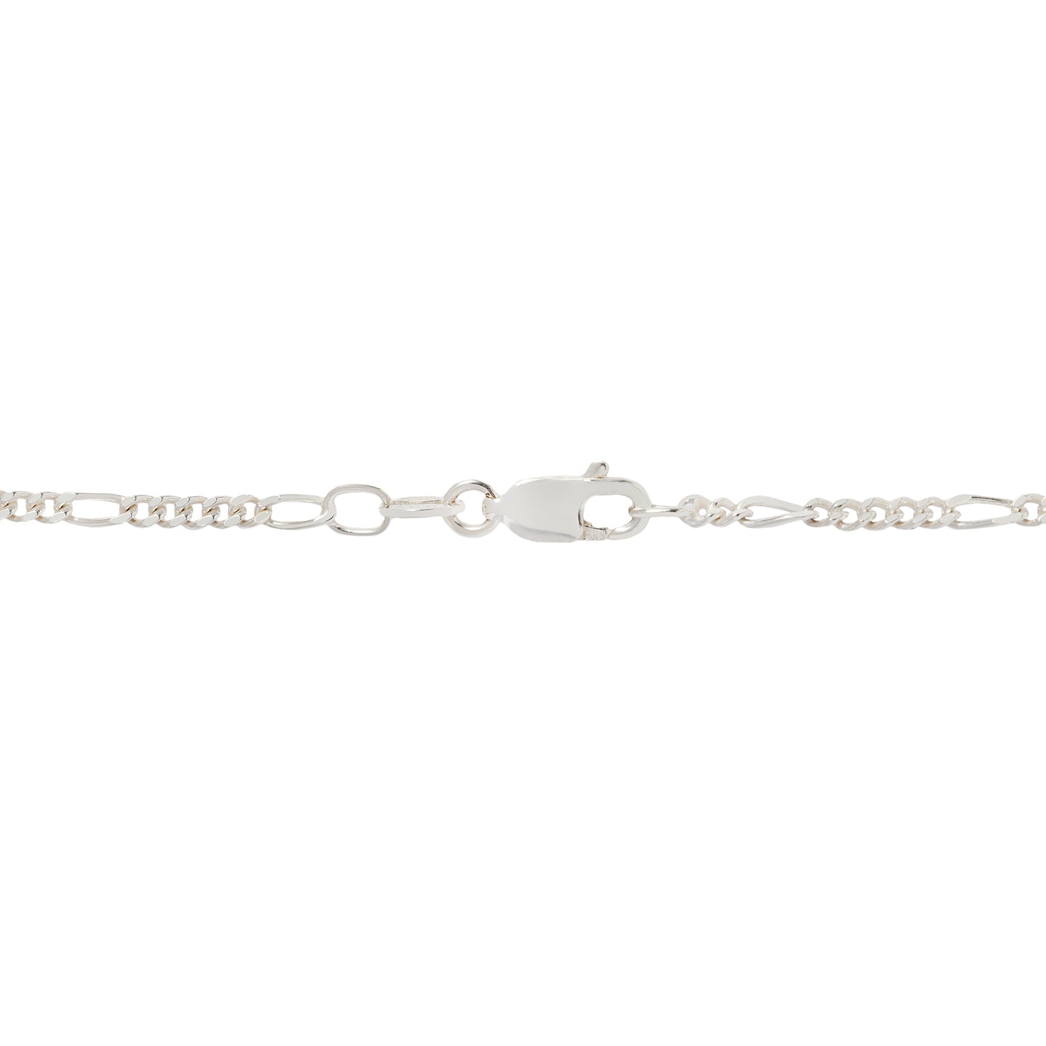 Thin Diamond-Cut Silver Figaro Necklace