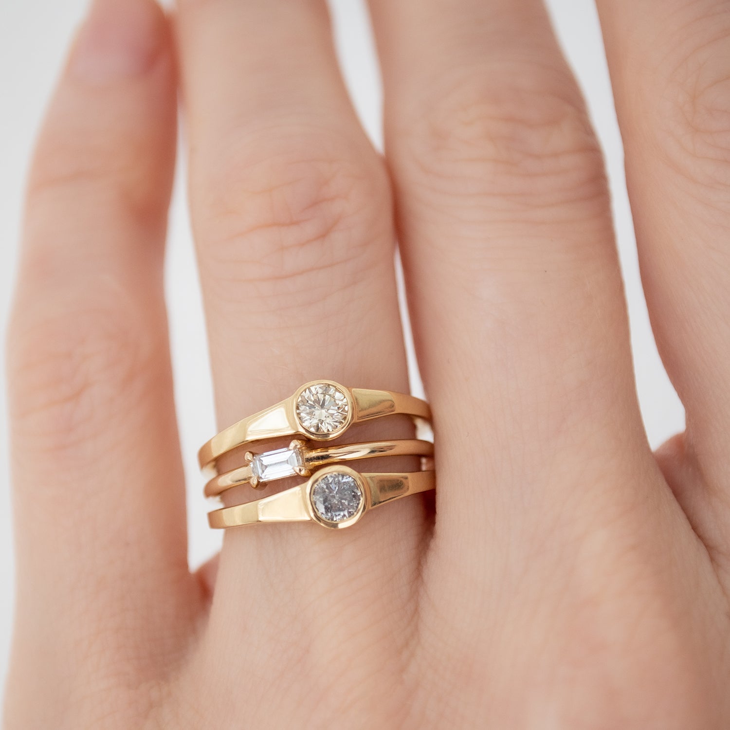 Salt & Pepper Diamond Eclipse Ring