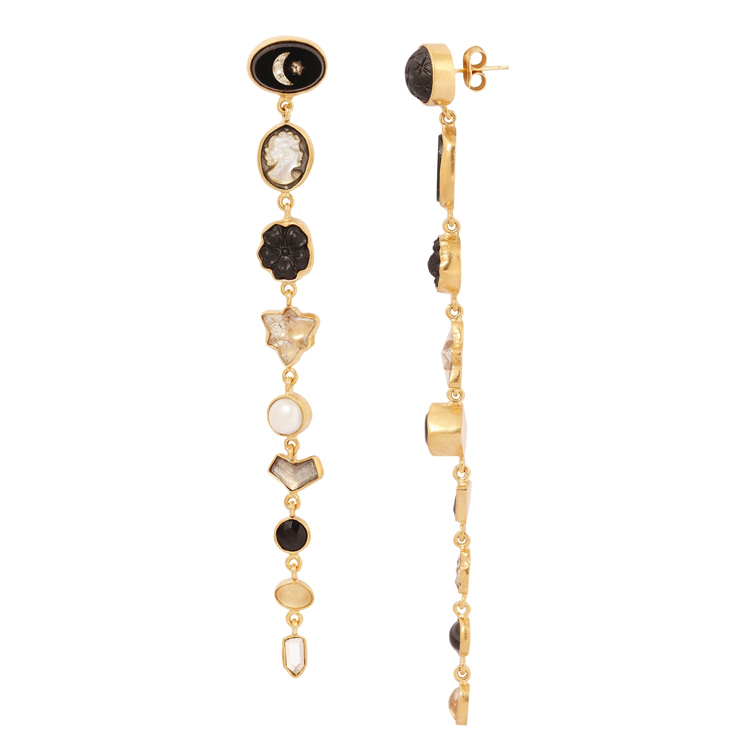 Nine Charm Multi Drop Earrings