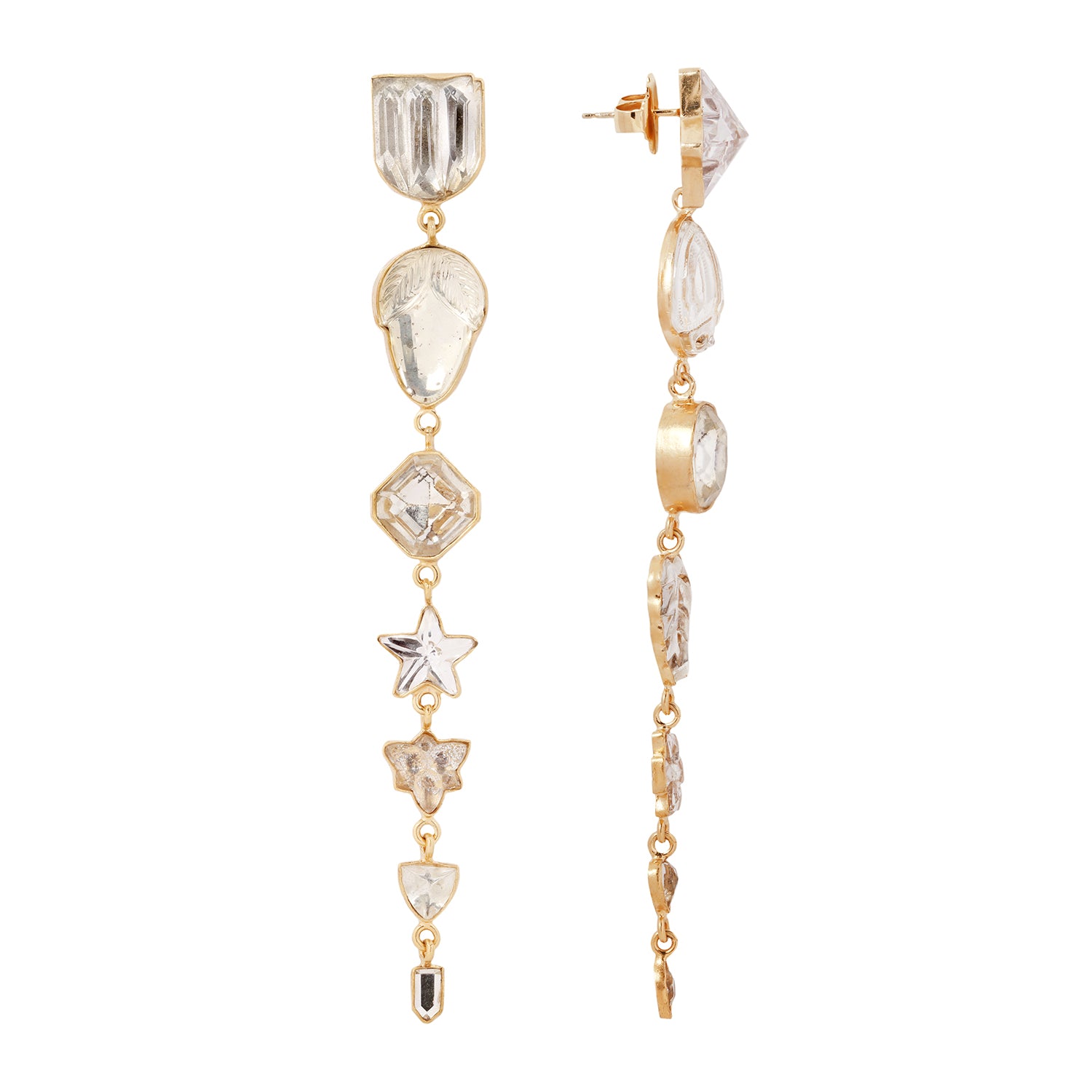 Star Seven Charm Drop Earrings