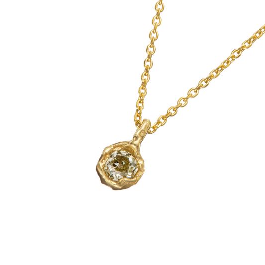 IV 1ct Old Cut Diamond Nugget Necklace