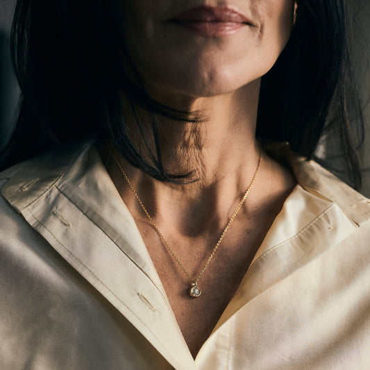 IV 1ct Old Cut Diamond Nugget Necklace