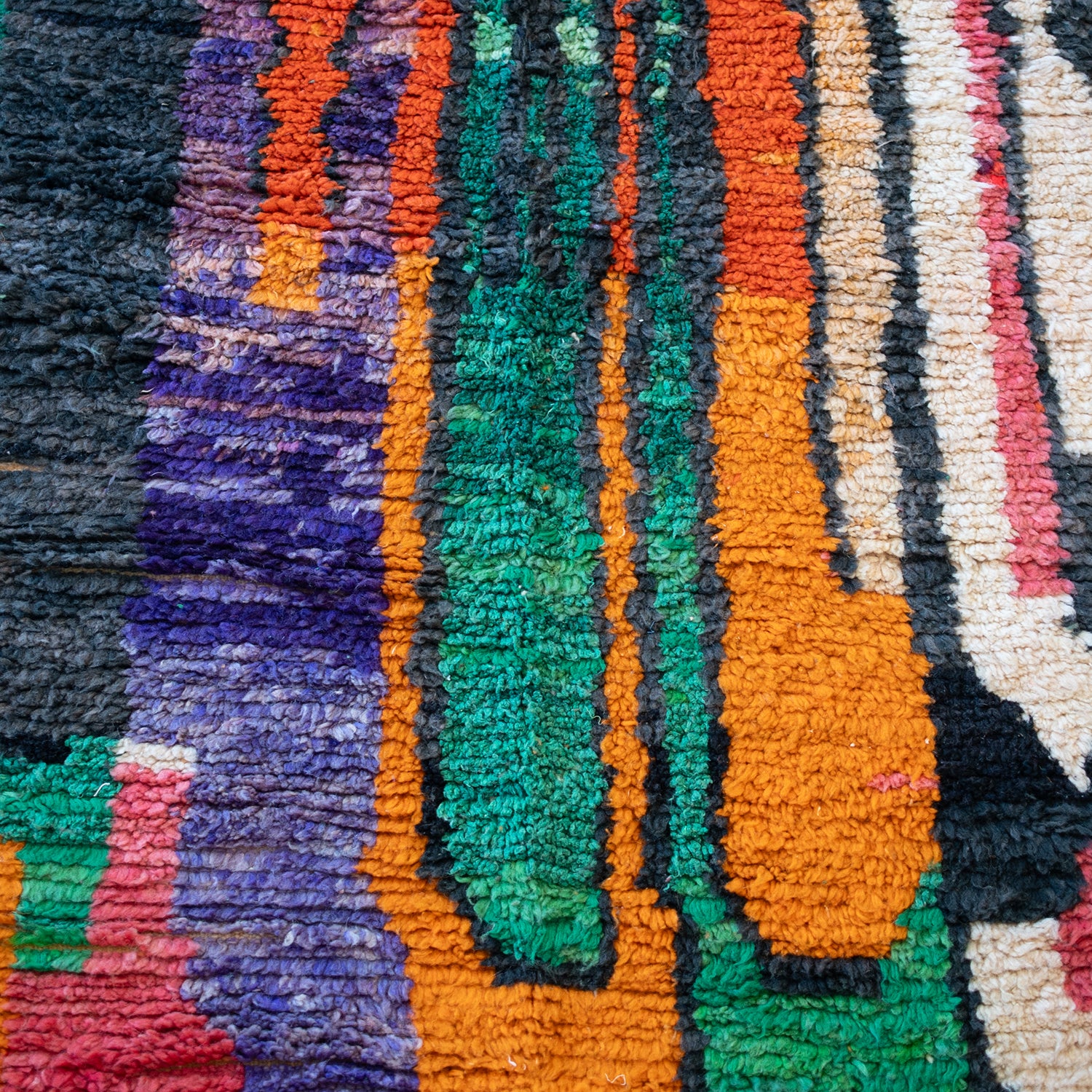 Abstract Jewel Tone Moroccan Rug