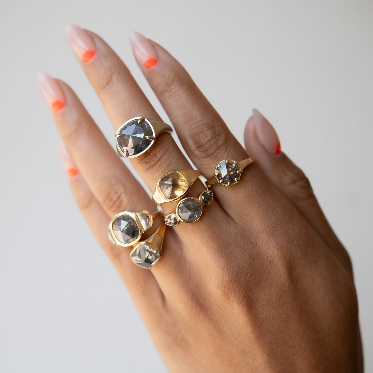 Golden Canyon Diamond Signet Ring