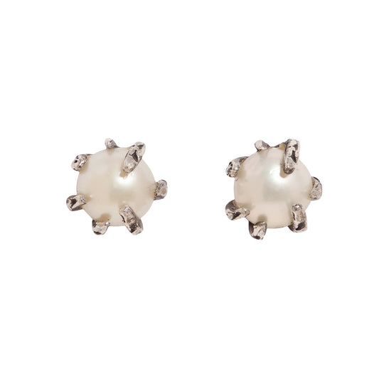 White Pearl Stingray Studs