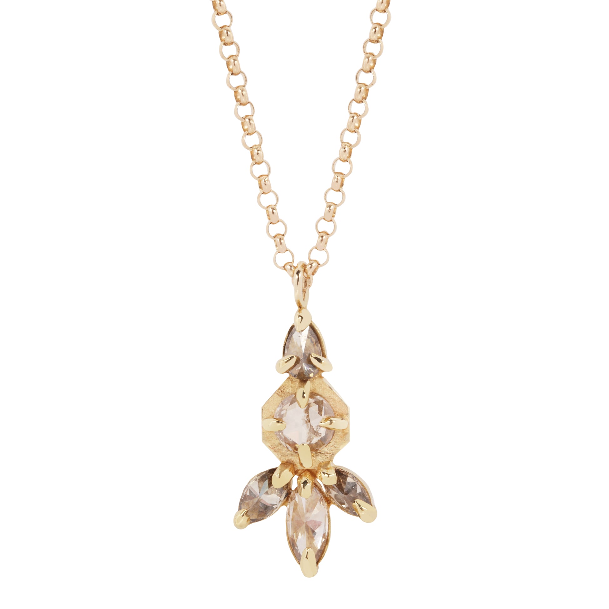 Multi Diamond Drop Necklace