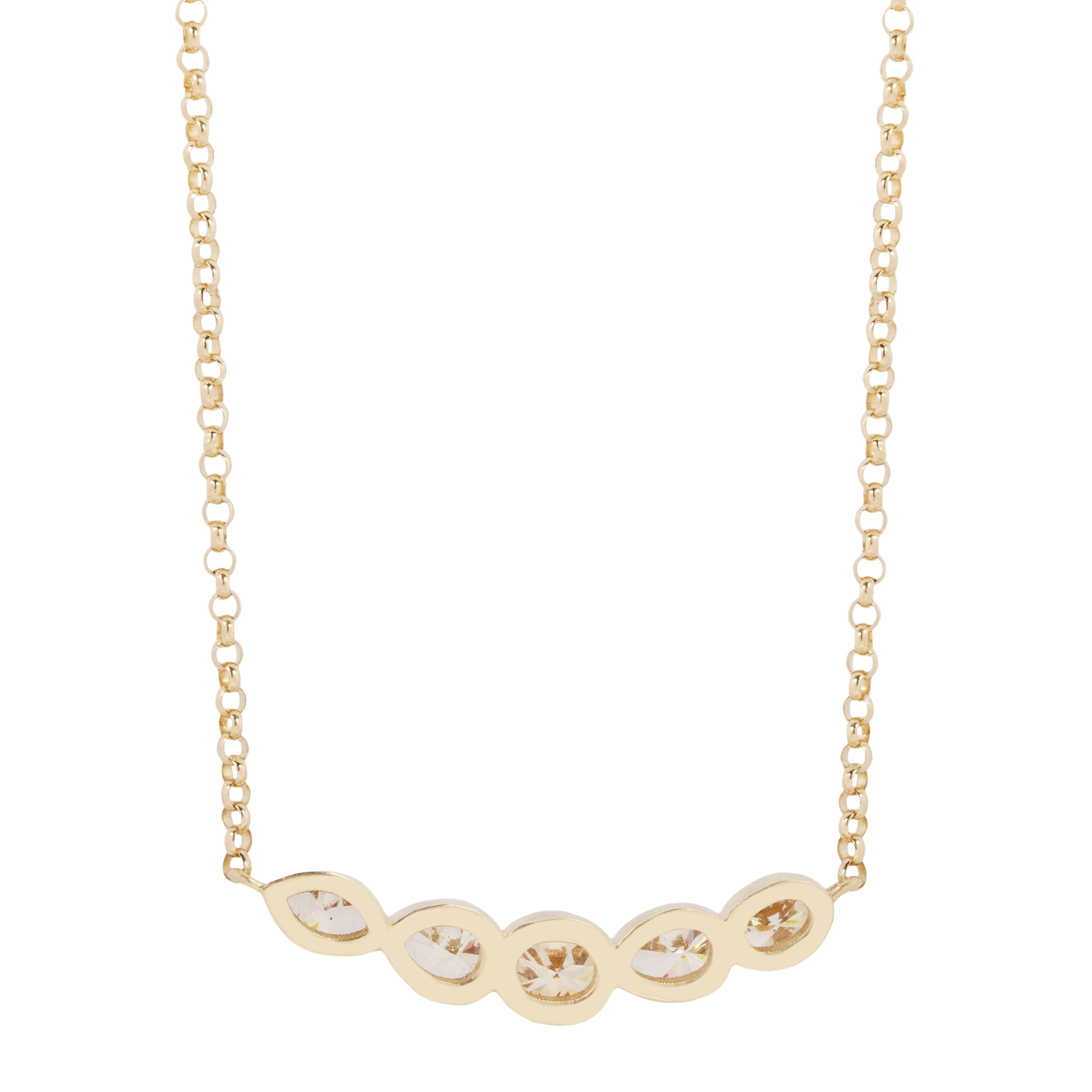 Champagne Diamond Pebble Necklace