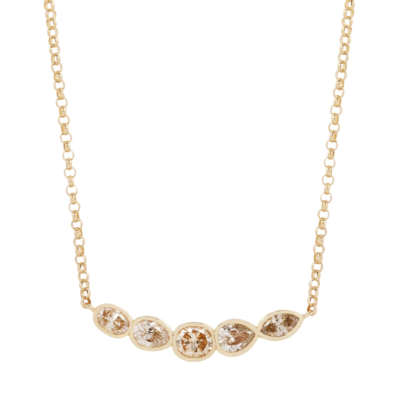 Champagne Diamond Pebble Necklace