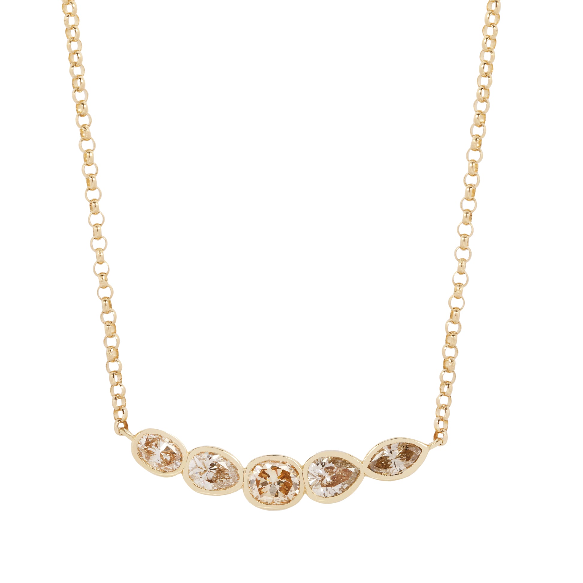 Champagne Diamond Pebble Necklace