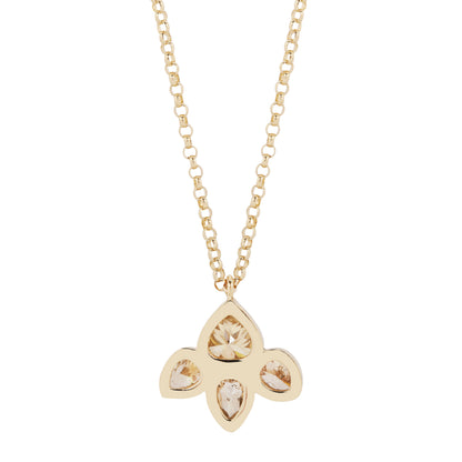 Champagne Diamond Lotus Necklace