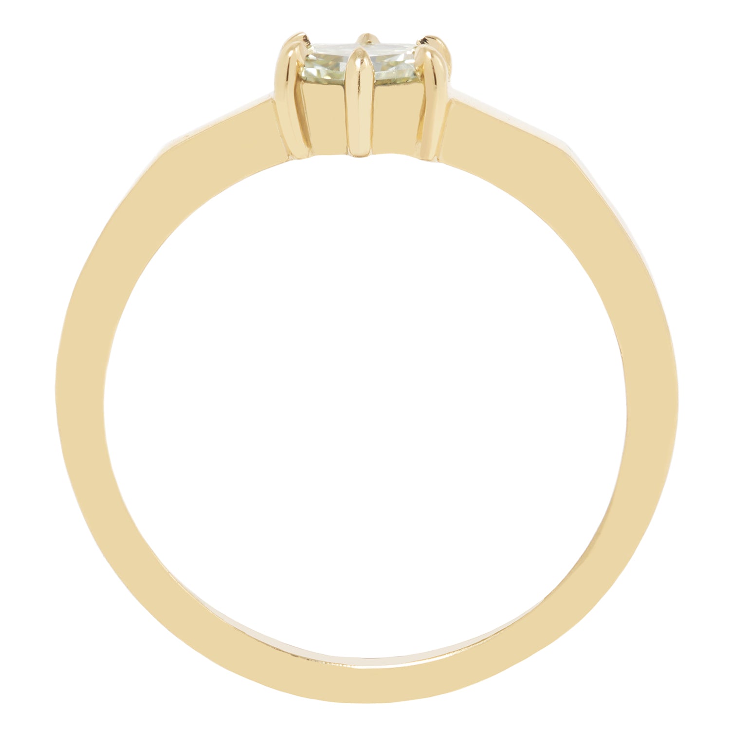 Step Cut Hexagon Diamond Ring