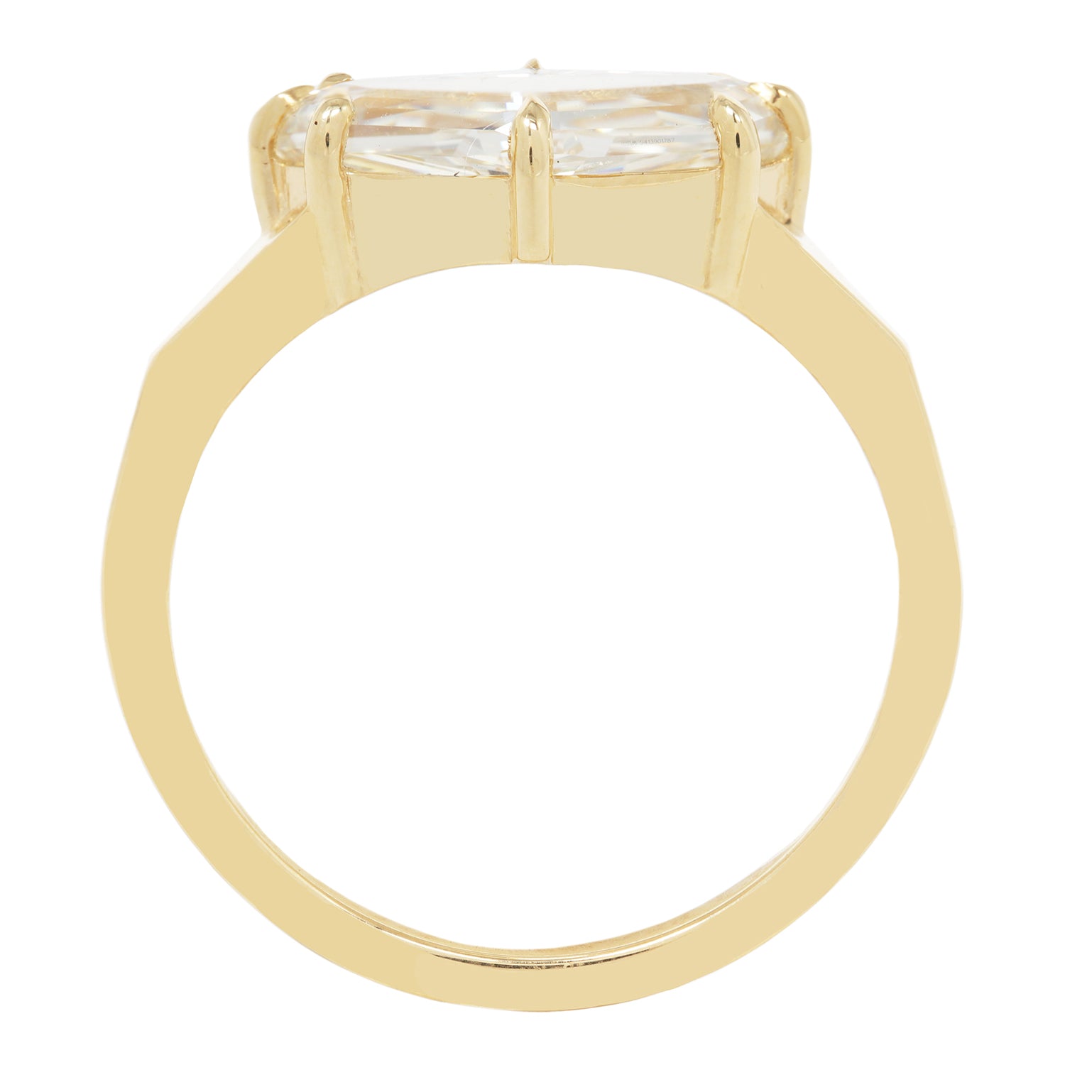 Crystalline Step Cut Diamond Ring