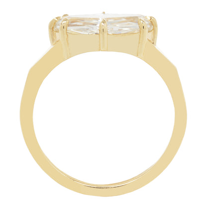 Crystalline Step Cut Diamond Ring