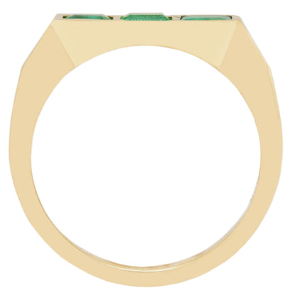 Emerald Guardian Bar Ring