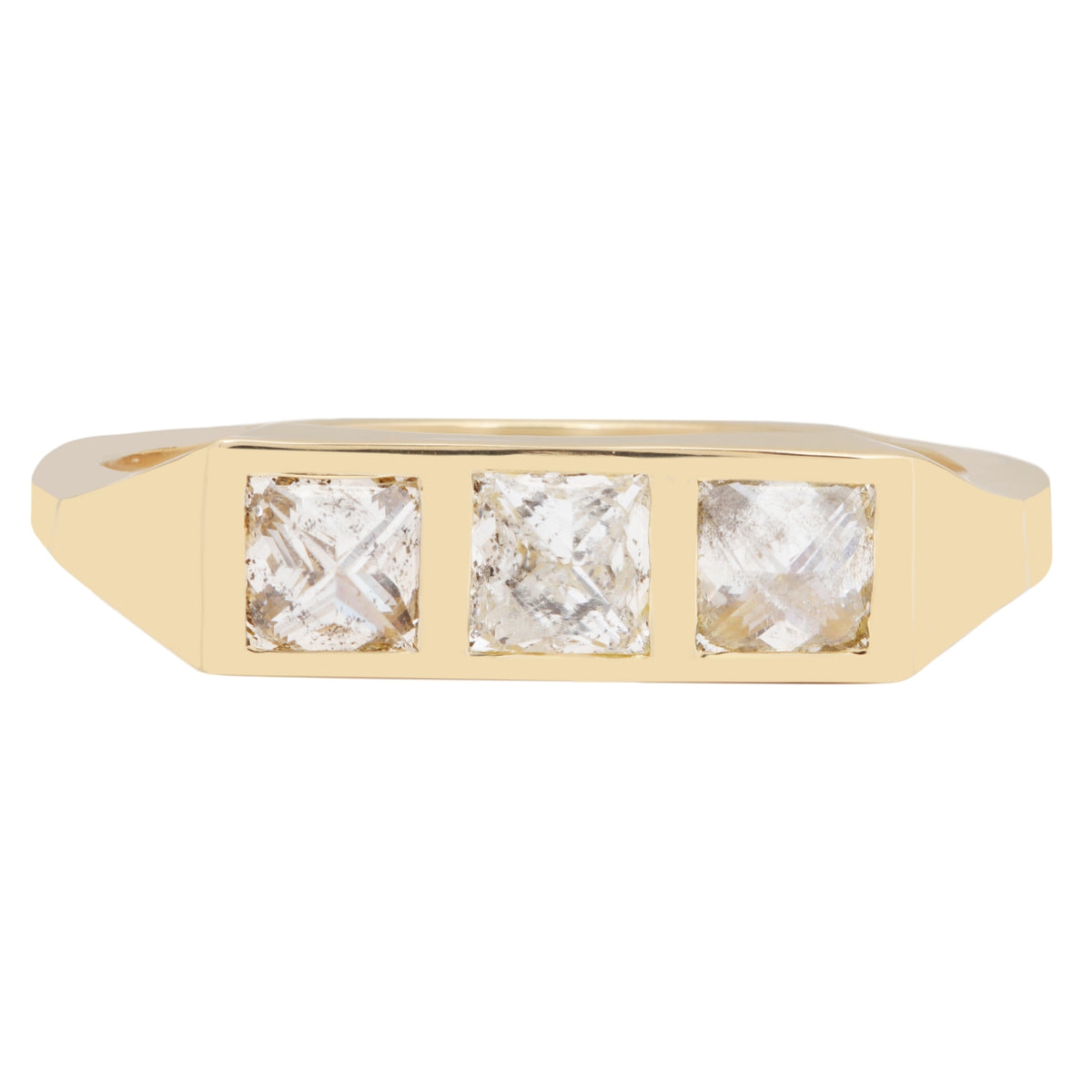 White Pyramid Guardian Bar Ring
