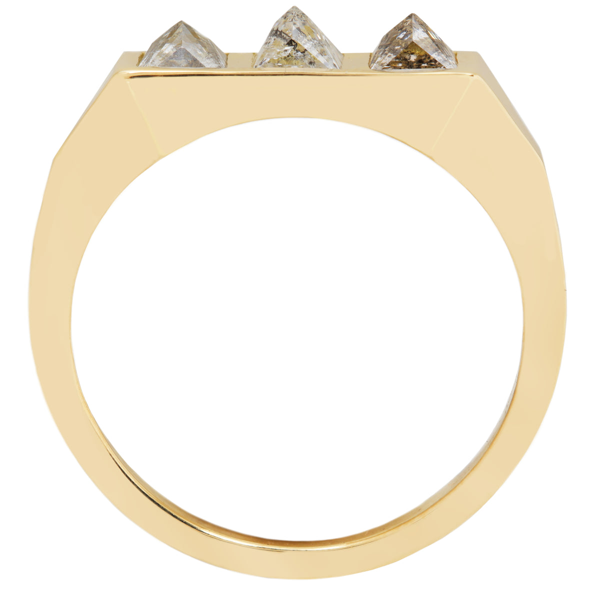 White Pyramid Guardian Bar Ring