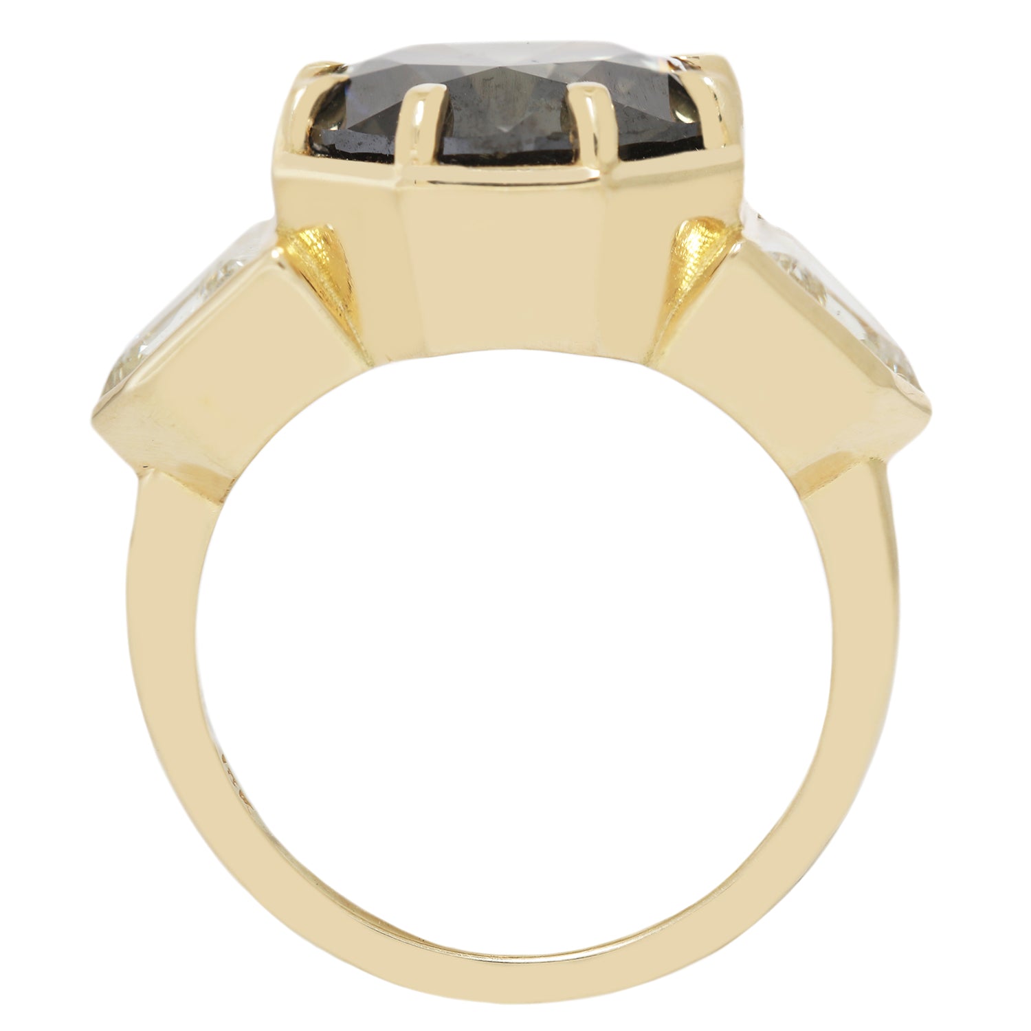 Dark Green Diamond Cathedral Ring