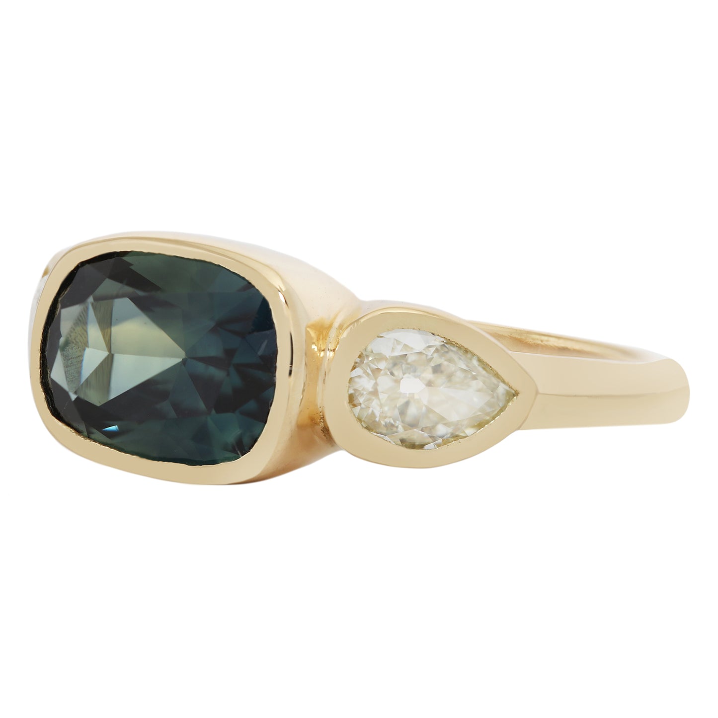 Eucalyptus Sapphire & Diamond Ring