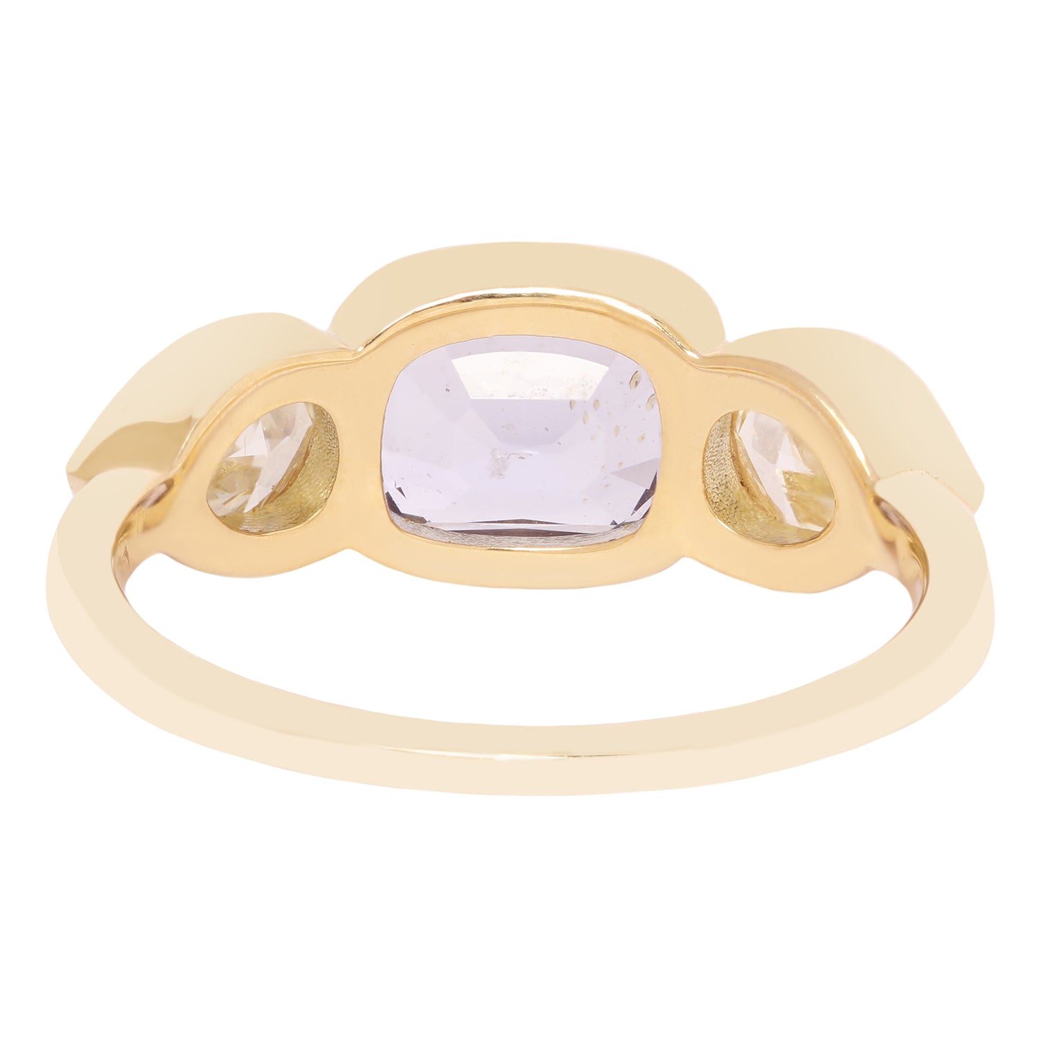 Lauren Wolf - Gold ring with a central purple gemstone on a white background