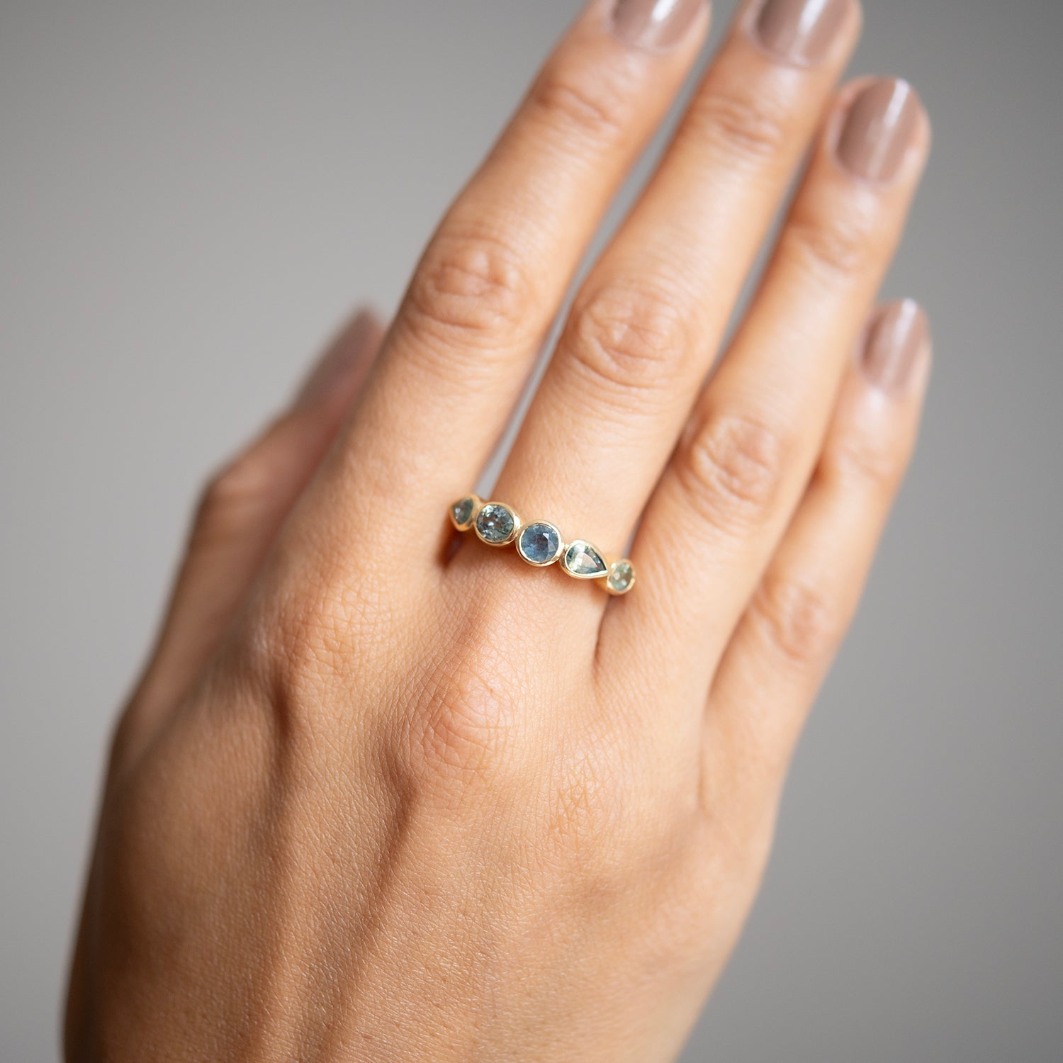 Aqua Sapphire Stacking Band
