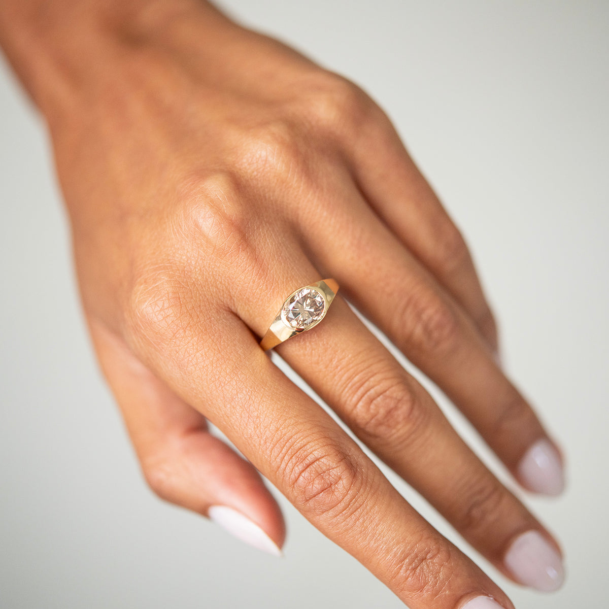 Cognac Diamond Signet Ring