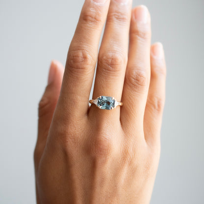 Empress Teal Sapphire & Diamond Ring