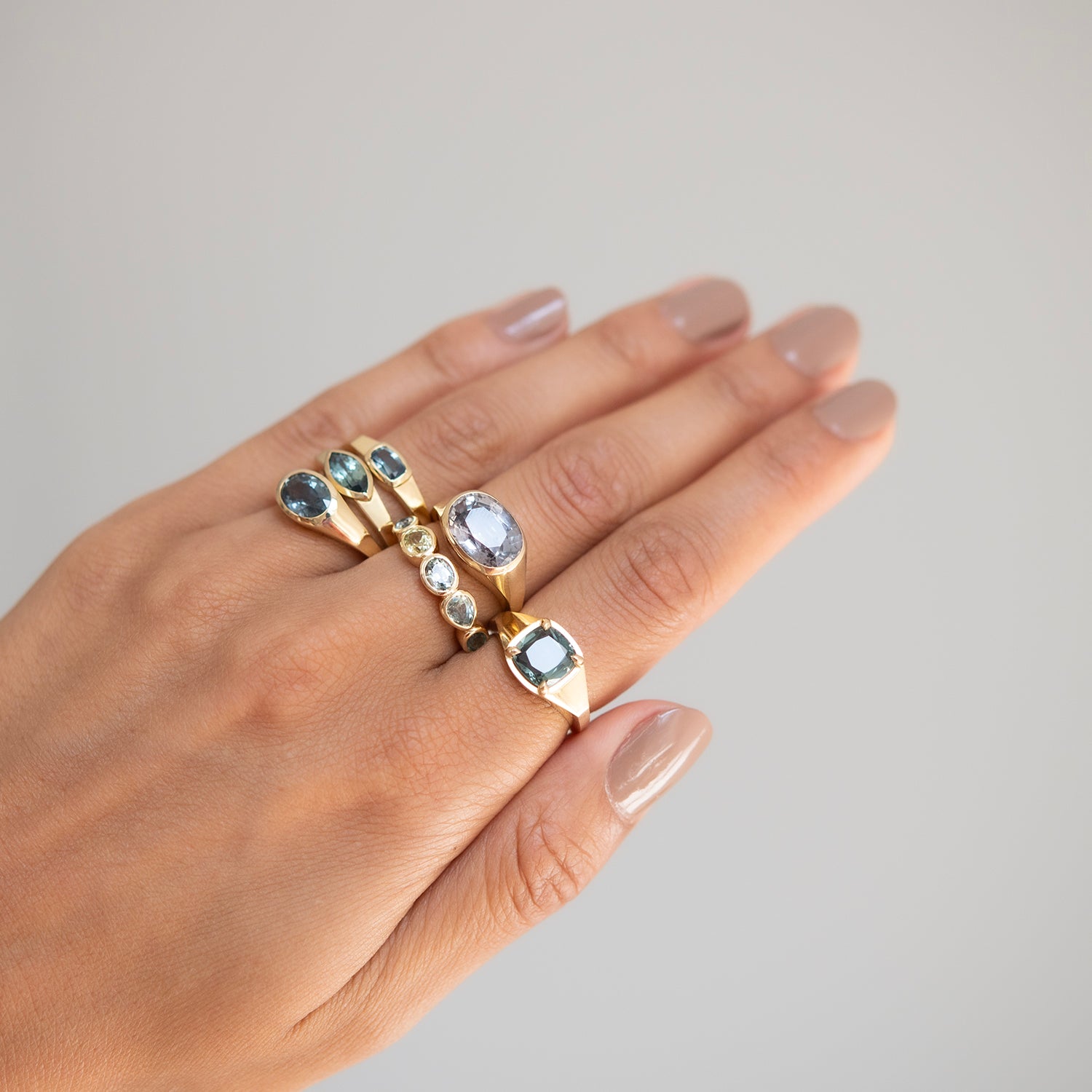 Night Sky Sapphire Signet Ring
