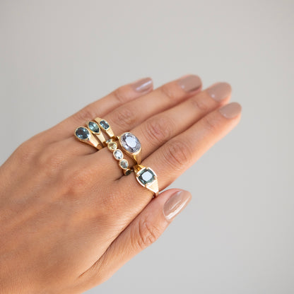 Night Sky Sapphire Signet Ring