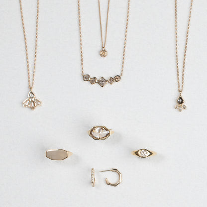 Small Champagne Quartz Octagon Necklace