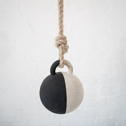 Black & White Round Jingle Bell