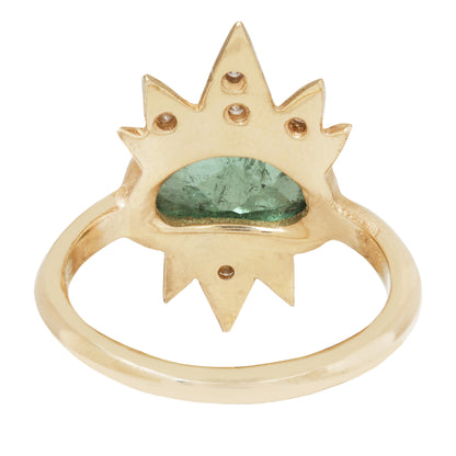 Tourmaline & Diamond Spike Ring