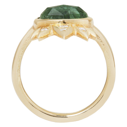 Tourmaline & Diamond Spike Ring