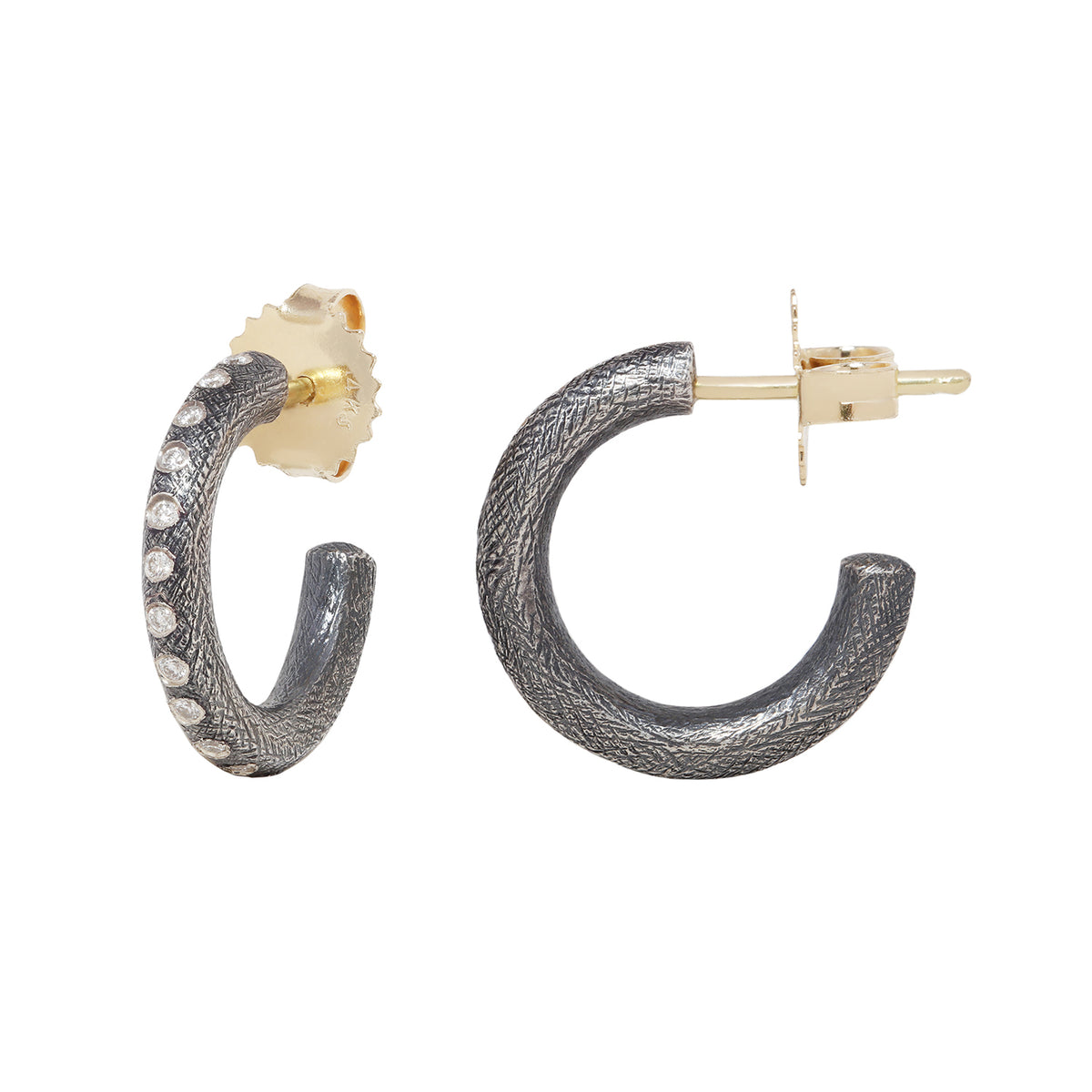 Medium White Diamond Bubble Hoops